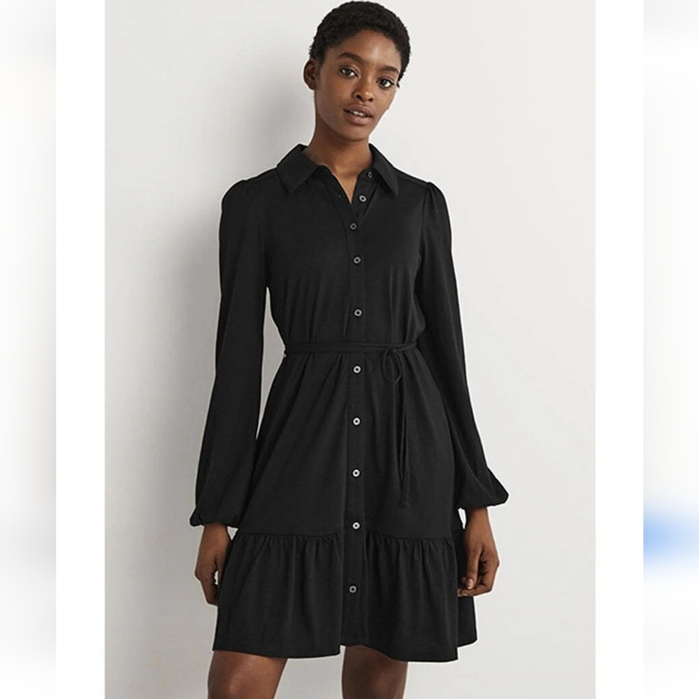 Boden tiered peplum Jersey shirt dress 14